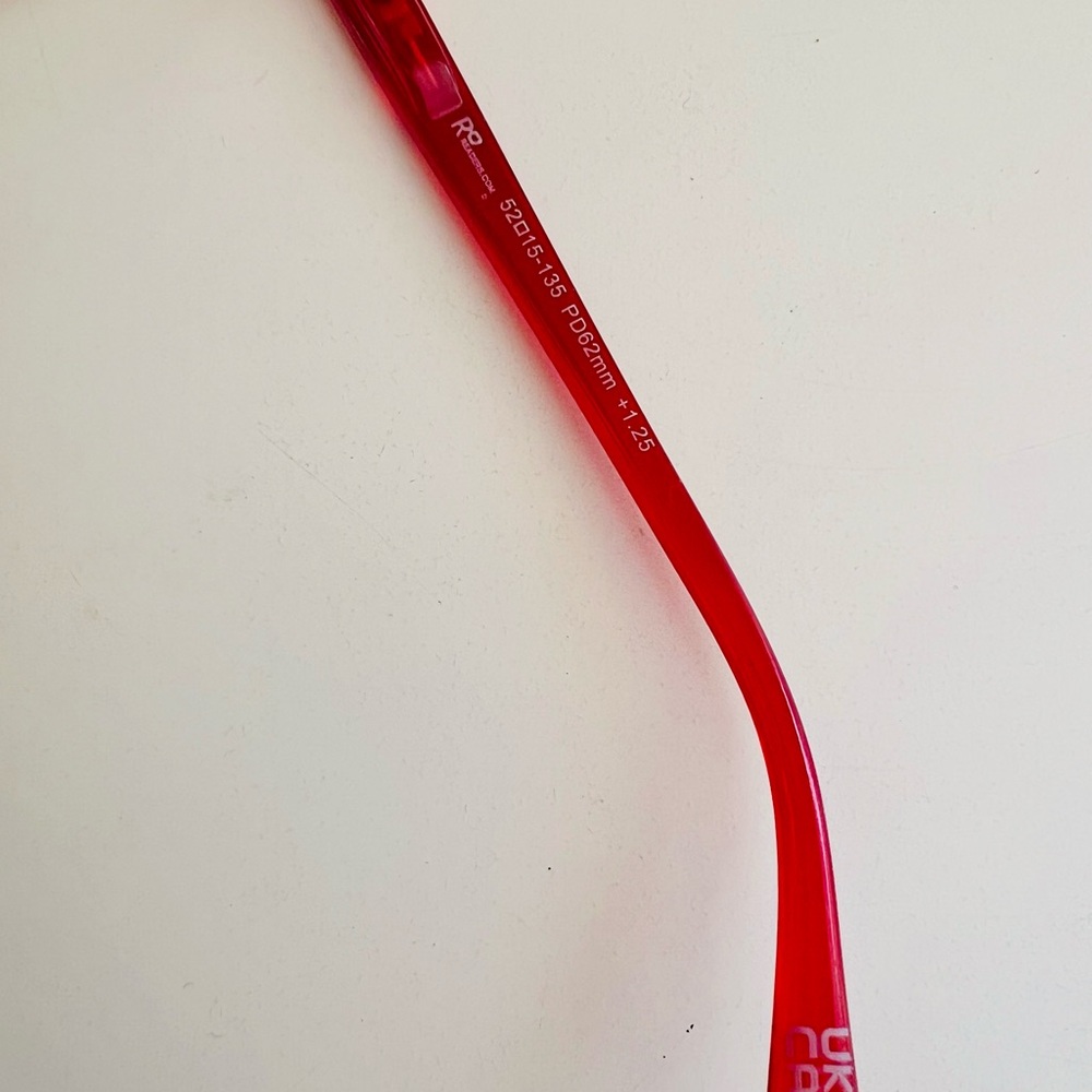 Red Eyeglasses Frame -Style Frances - +125 - Picture 5 of 6